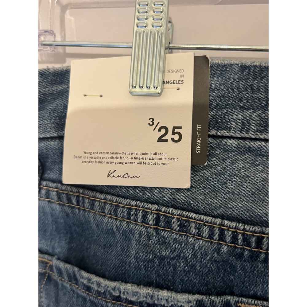 KanCan Maven High Rise Straight Leg Button Fly Jeans Medium Wash Size 3/25 NWT - Picture 7 of 7